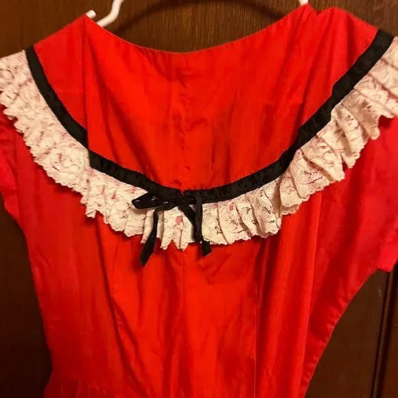 Vintage 1940s Red White Dress XS Bellina of Miami Inc - Picture 2 of 6